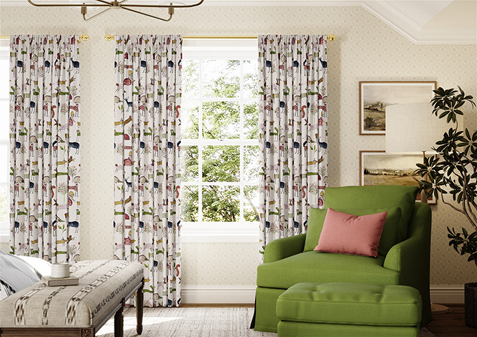 Oh My Deer, Berry - Made to Measure Curtains - Image 3